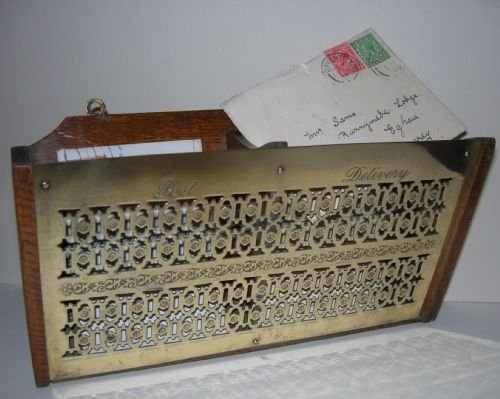Antique English Oak and Brass Letters Box