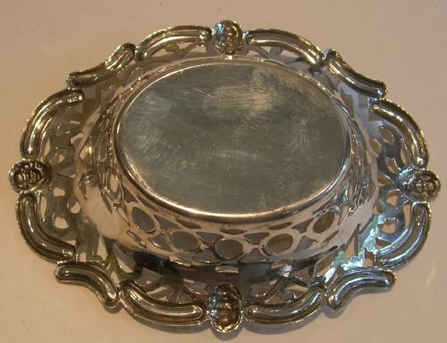 fig 1. Pretty English  Sterling Silver  Tortoise Shell Basket # 2
