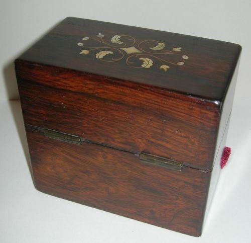 fig 1. Exquisite Antique Inlaid Rosewood Perfume Bottle Box