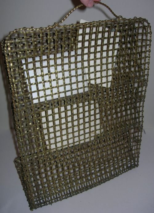 fig 1. Fabulous Antique Brass Wall Hanging Letter Rack or Holder
