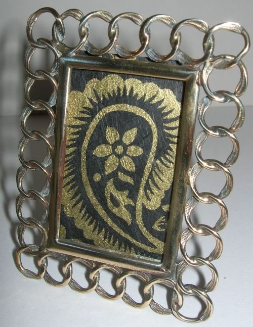 Antique English Brass Ring Photograph Frame - Victorian
