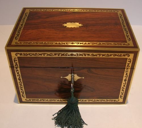 Exquisite English Early Regency Box - Brass Inlay - Makers to the Royal Family