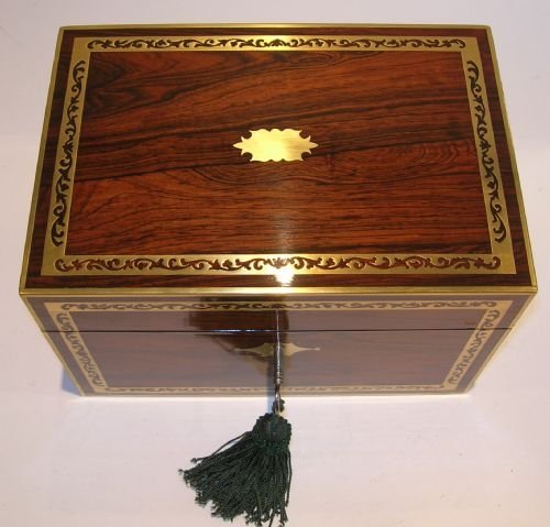 fig 2. Exquisite English Early Regency Box - Brass Inlay - Makers To The Royal Family