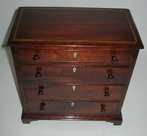 Antique English Mahogany Miniature Chest of Drawers / Dresser C.1880