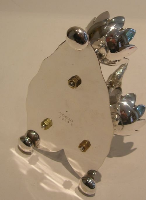fig 2. Rare English Antique Silver Plated Quail's Egg Cruet c. 1880 - Water Lillies