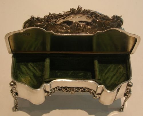 fig 1. Magnificent William Comyns Figural Jewelry / Ring Box - Reynold's Angels