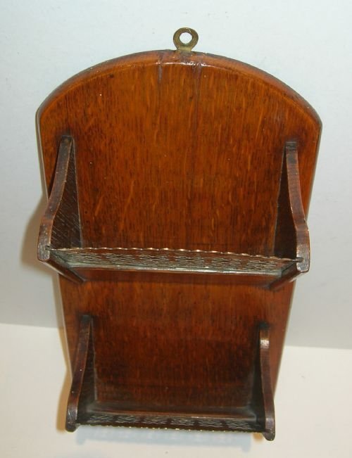 fig 1. Antique English Oak and Brass Post and Delivery Letter Caddy
