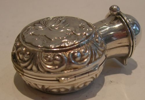 fig 2. Antique English Sterling Silver Cased Perfume Bottle - Figural - Art Nouveau