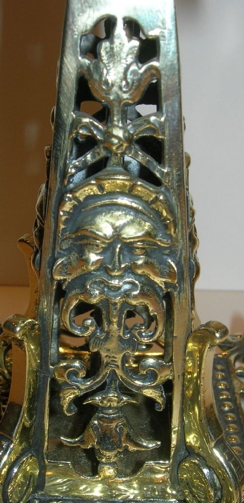 fig 1. Pair Lavish Pierced English Brass Candlesticks - Victorian c.1880