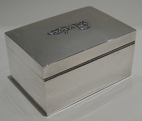 fig 1. Antique English Sterling Silver Bridge / Playing Card Box - 1908