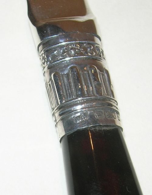fig 1. Antique Sterling Silver Letter Opener - Tortoise Shell Handle
