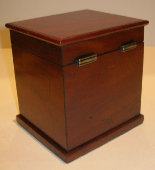 fig 1. Rare Georgian English Single Mahogany Tea Caddy - Chest of Drawers