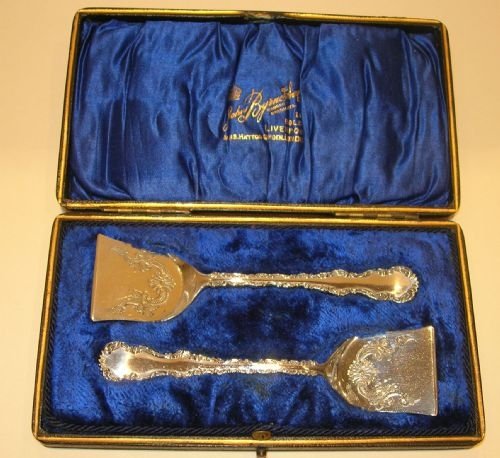Pair Pretty Silver Plated Novelty Jam Spoons - Shovels - Registered 1894