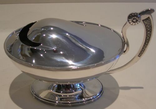 Antique English William Hutton Silver Plated Spoon Warmer C.1870