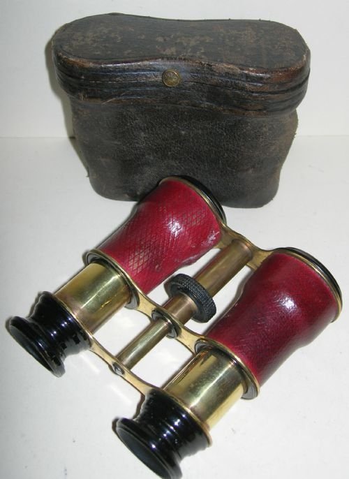 Pair Victorian Leather Clad Opera / Field Glasses
