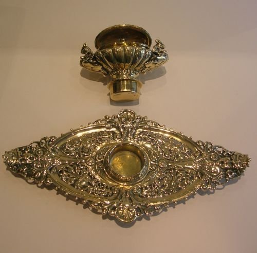 fig 1. Highly Decorative English Pierced or Reticulated Inkstand / Inkwell