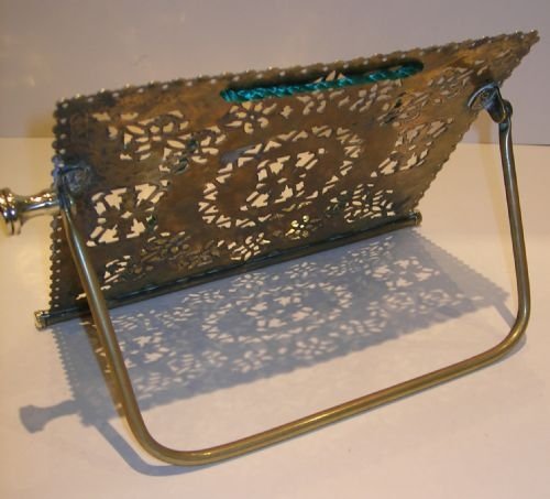 fig 2. Small Antique Pierced Folding Brass Book Stand / Lectern