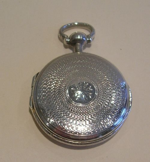 Rare English Georgian Sterling Silver Figural Pill / Patch Box - Pocket Watch