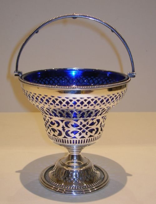 Magnificent Large Antique Elkington Silver Plated Sugar Basket - Dated 1867