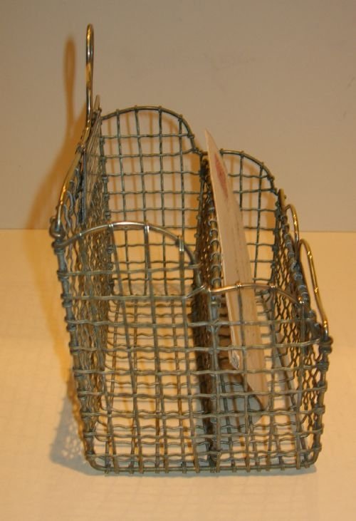 fig 1. Victorian English Brass Mesh Letters Box or Caddy