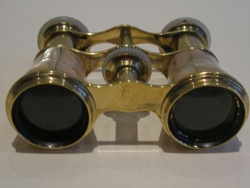 fig 1. Antique French Mother of Pearl Opera Glasses - Signed