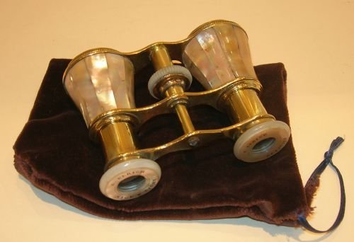 Antique French Mother of Pearl Opera Glasses - Signed