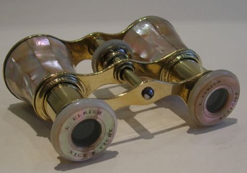 fig 2. Antique French Mother of Pearl Opera Glasses - Signed