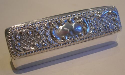 Antique English Sterling Silver Ring Box for Three Rings