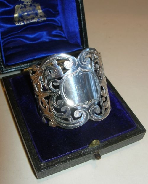 Fabulous Boxed Antique English Napkin Ring - Walker and Hall