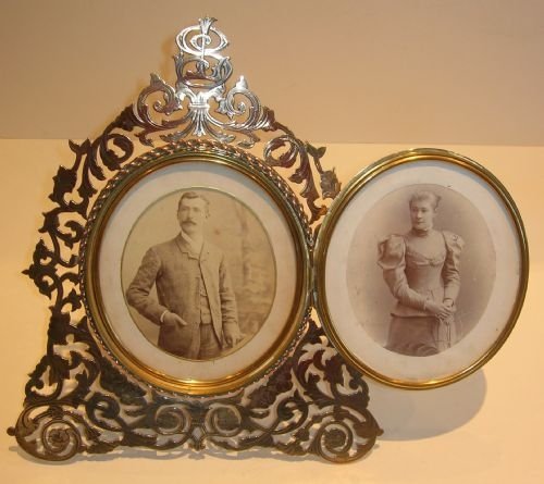 Magnificent and Grand - Polished Bronze Mirror - Double Photograph Frame