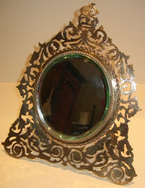 fig 1. Magnificent and Grand - Polished Bronze Mirror - Double Photograph Frame