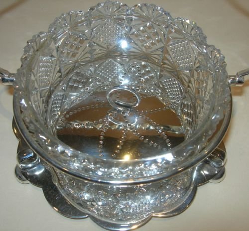 fig 1. Antique English Silver Plated and Glass Butter Dish c.1860 - Victorian