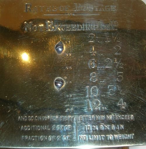 fig 1. Antique English Mahogany and Polished Brass Postal / Letter Scales