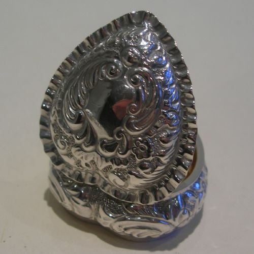 Victorian Sterling Silver Heart Pill Box - Birmingham 1895