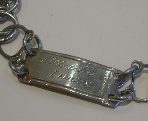 fig 1. Large Antique French Dog Collar - Nickel Plated - Engraved.