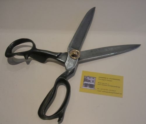 Large Unsigned Pair of English Polished Steel Tailors Shears - 12"