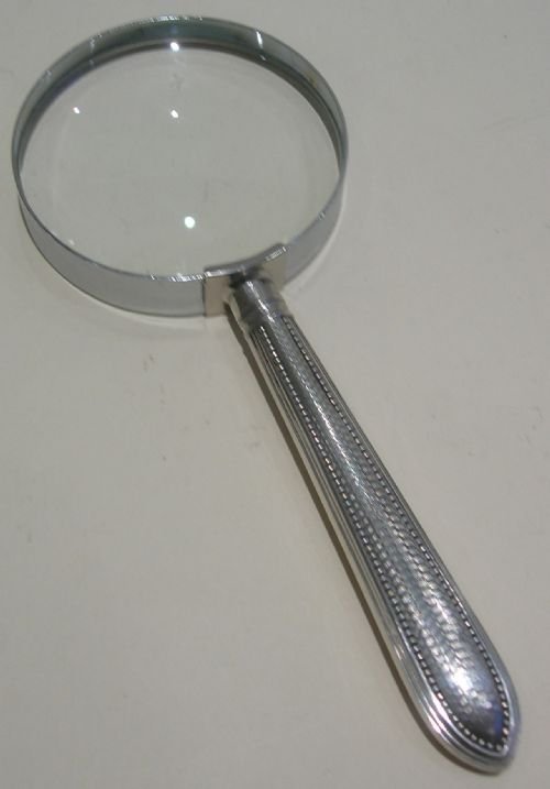 fig 1. Antique English Sterling Silver Magnifying Glass