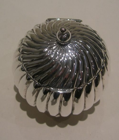 fig 1. Unusual English Antique Silver Plated Tea Caddy - Registered Number - 1891