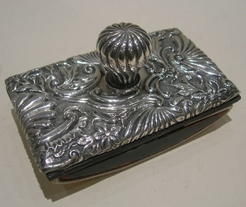 Antique English Sterling Silver Topped Rocking Blotter