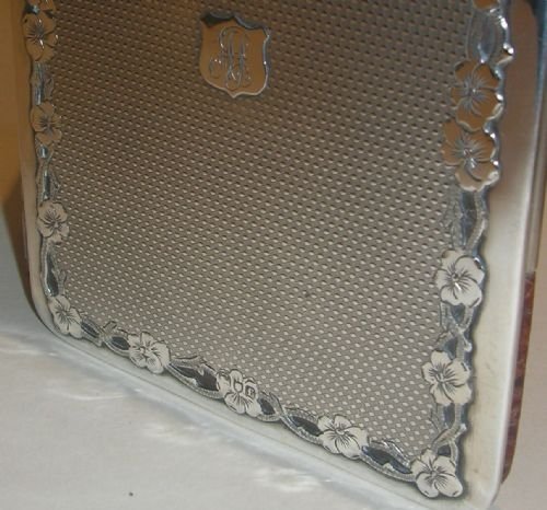 fig 2. Exceptional Antique Sterling Silver and Crocodile Wallet / Card Case