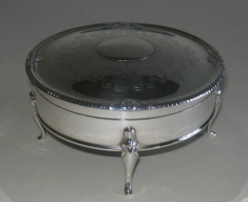 fig 2. Pretty Large English Sterling Silver Jewelry or Trinket Box