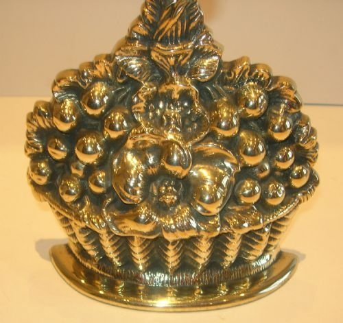 fig 1. Antique Brass Basket of Flowers & Fruit Door Porter c.1900