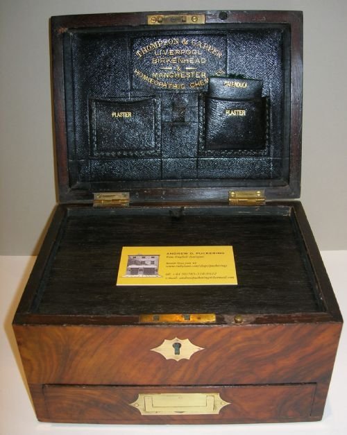 fig 1. Antique English Walnut & Brass Apothecary Box c.1860