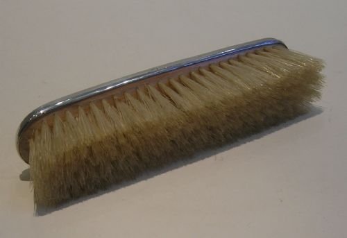 fig 1. English Sterling Silver and Tortoise Shell Clothes Brush - Pique Inlay