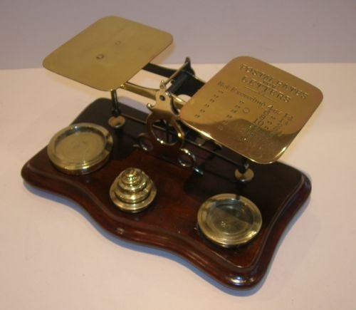 Antique English Mahogany & Brass Postal or Letter Scales