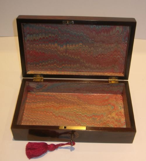 fig 1. Exquisite English William IV Tunbridge Ware Jewelry / Desk Box c.1830