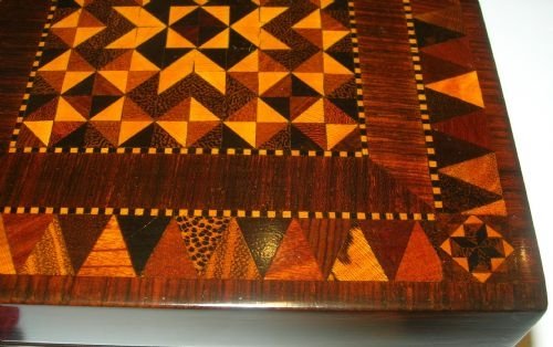 fig 2. Exquisite English William IV Tunbridge Ware Jewelry / Desk Box c.1830