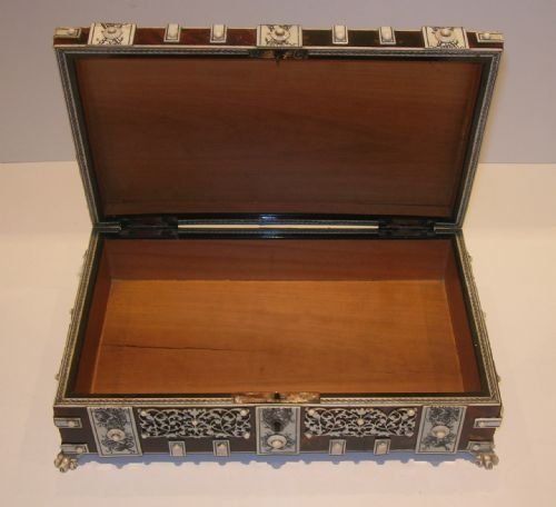 fig 2. Victorian Anglo-Indian Vizagapatam Tortoise Shell & Ivory Box c.1860
