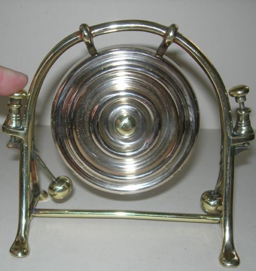 Antique Brass Double Counter Bell in Gong Form