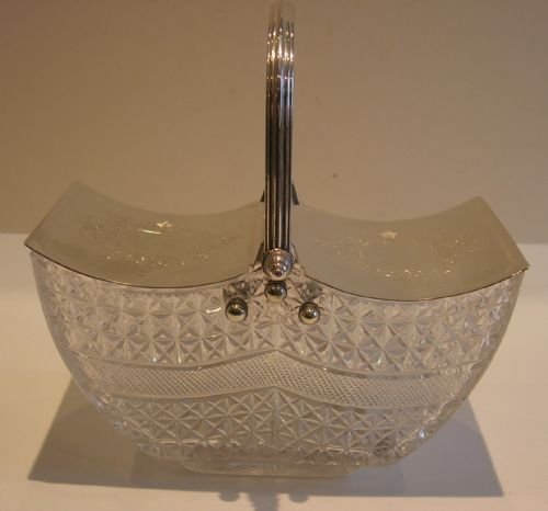 fig 1. Antique English Automated Biscuit / Cookie Box - Engraved Silver Plate